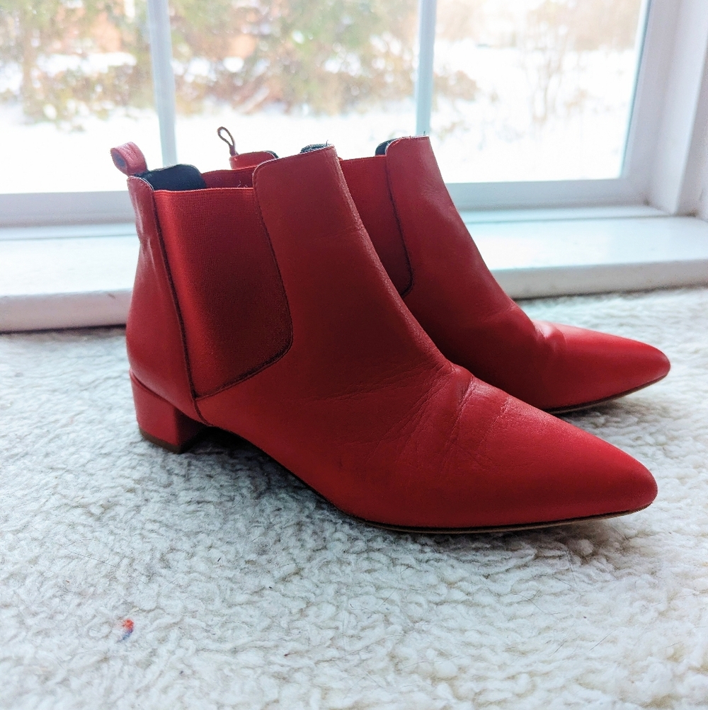 Miista Red Ankle Boots